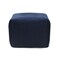 Laddha Home Designs 18" Navy Blue Solid Pleated Handcrafted Square Pouf Ottoman